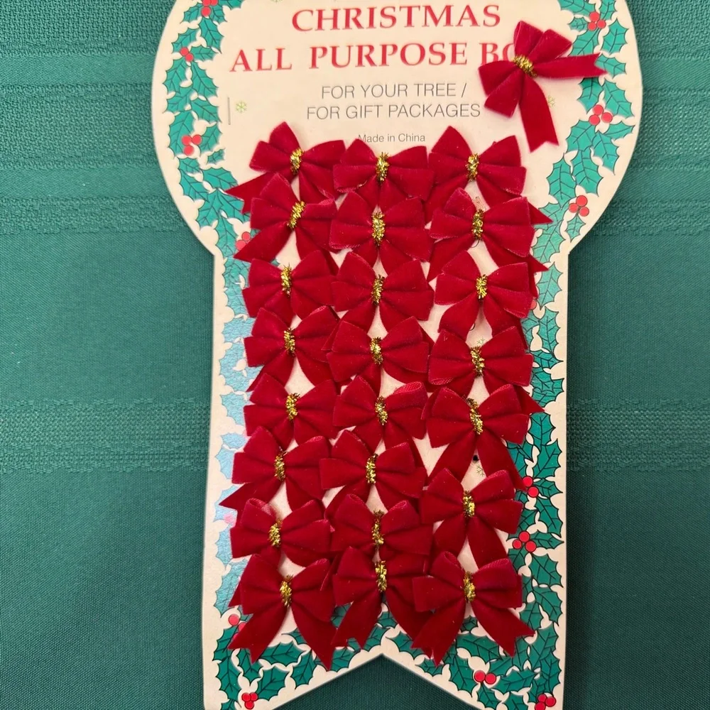 Festive Red Holiday Bows for Decorations and Gift Wrapping 24 Bows